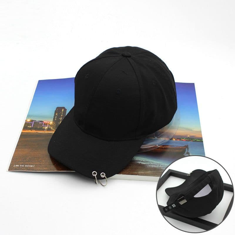 image-AliExpress hot style hat Korean personality solid color BTS hoop ring baseball cap men and women sunshade cap tide