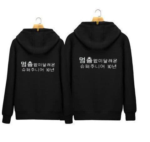 image-Super Junior 10th Anniversary Devil Album Surrounding Super Junior Hooded Hoodie