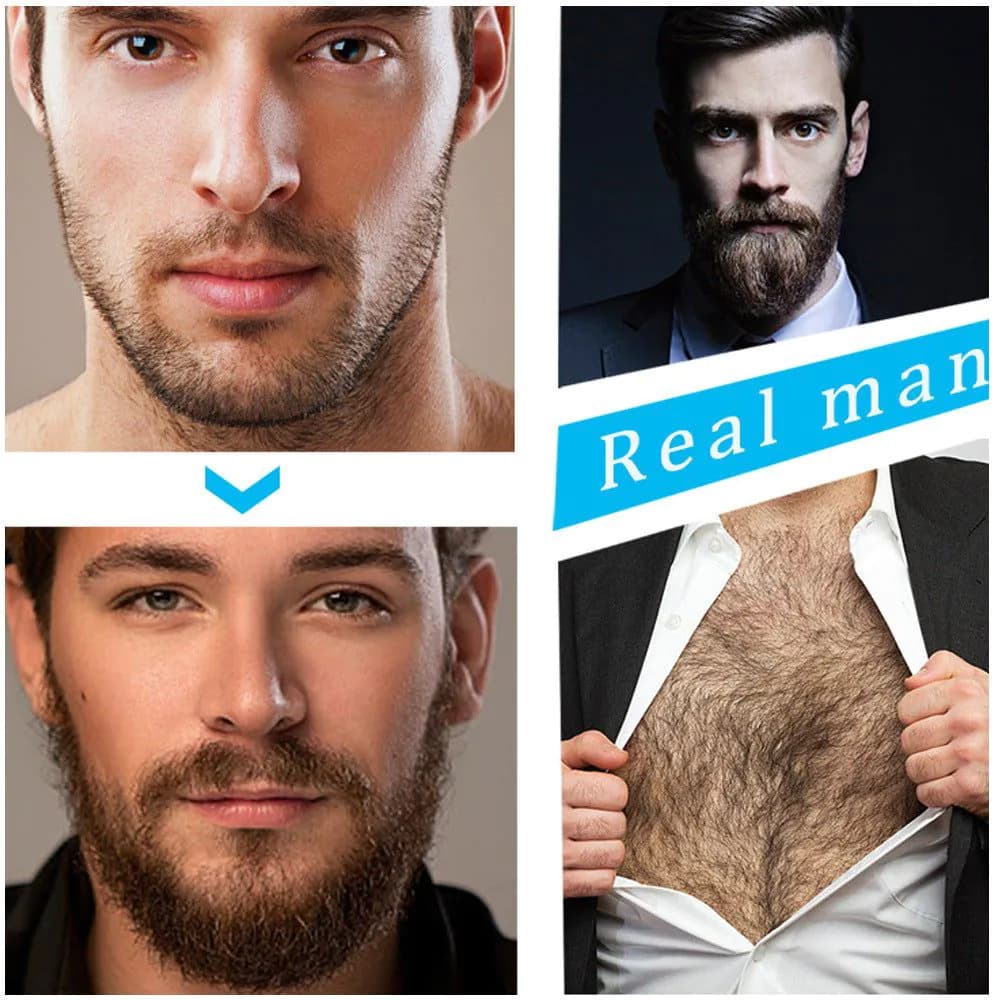 image-Cross-border offerings beard growth liquid nourishing care kit hair shaving beard growth kit microneedle beard comb