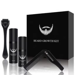 image-Cross-border offerings beard growth liquid nourishing care kit hair shaving beard growth kit microneedle beard comb