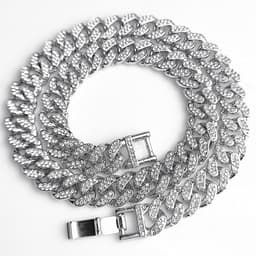 image-European and American hip-hop domineering 12.5mm full diamond gold chain Cuban chain necklace gold chain special direct sale