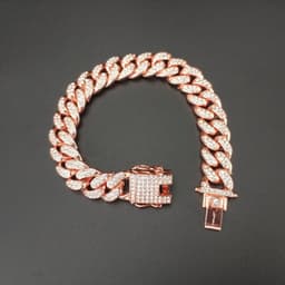 image-European and American hip-hop domineering 12.5mm full diamond gold chain Cuban chain necklace gold chain special direct sale
