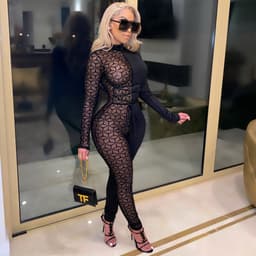 image-2020 cross-border women's clothing new CY1293ebay Amazon wish European and American highlights mesh stitching jumpsuit