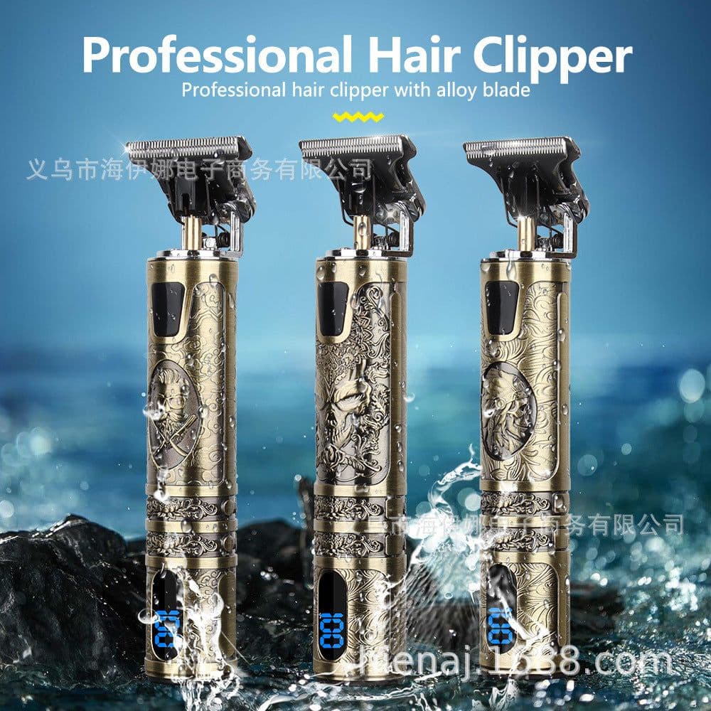 image-Senyuan VIP digital display hair clipper bald artifact LCD electric hair clipper charging oil clip Buddha head dragon and phoenix hair clipper