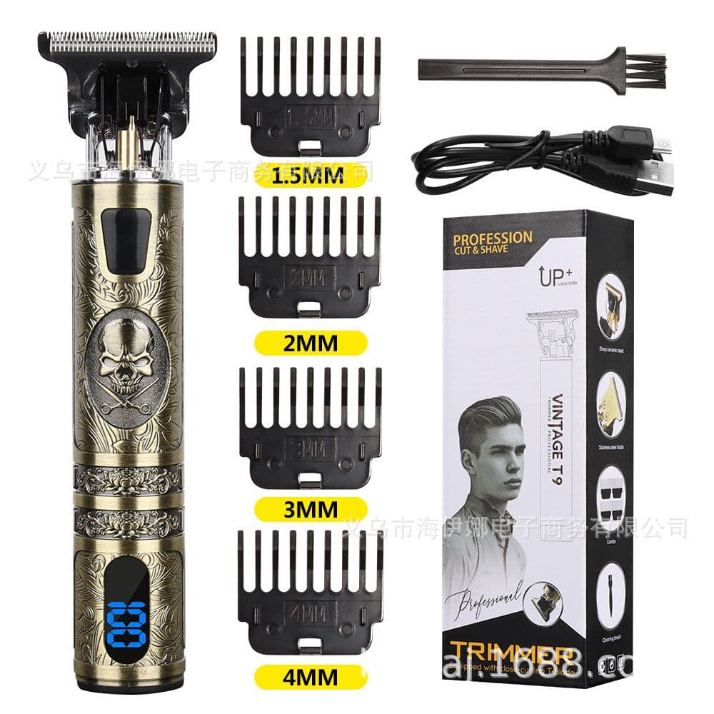 image-Senyuan VIP digital display hair clipper bald artifact LCD electric hair clipper charging oil clip Buddha head dragon and phoenix hair clipper