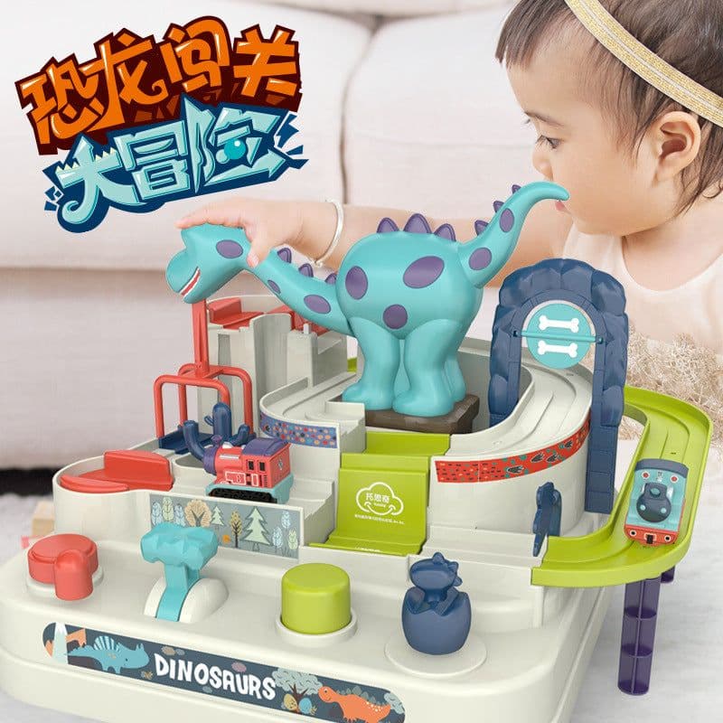 image-Dinosaurs Adventure Adventure Children's Douyin Cars Small Train Railcars Educational Toys Men and Girls Mental Brains