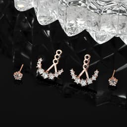 image-Love’s Crash Landing Sun Yezhen Same earrings, exquisite stars and moon, Yoon Shili, a three-wear back-hanging earring