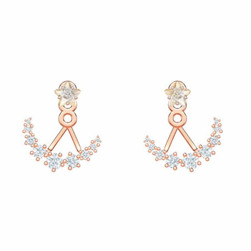 image-Love’s Crash Landing Sun Yezhen Same earrings, exquisite stars and moon, Yoon Shili, a three-wear back-hanging earring