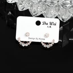 image-Love’s Crash Landing Sun Yezhen Same earrings, exquisite stars and moon, Yoon Shili, a three-wear back-hanging earring