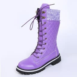 image-2021 cross-border foreign trade new European and American solid color snow boots autumn and winter women's mid-tube flat heel side zipper round head Martin boots