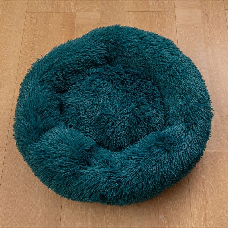 image-Plush cat litter kennel round removable and washable pet mat winter warm rainbow Teddy deer dog kennel wholesale