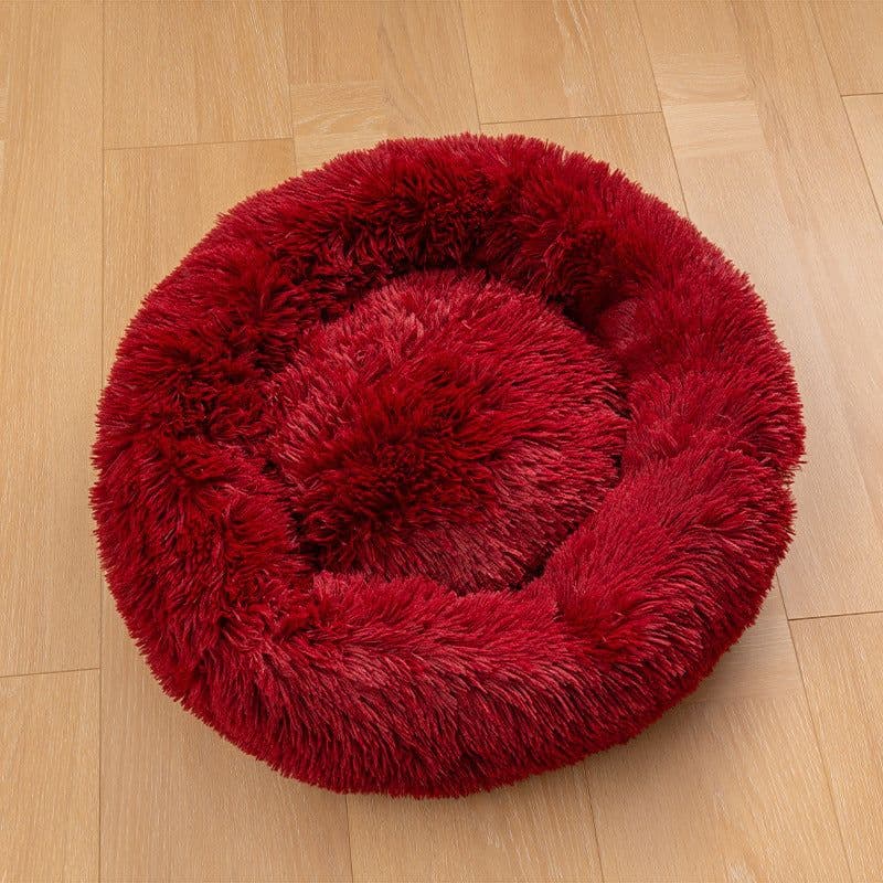 image-Plush cat litter kennel round removable and washable pet mat winter warm rainbow Teddy deer dog kennel wholesale