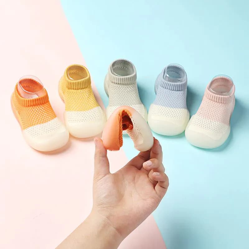 image-Toddler shoes breathable baby summer children's soft-soled non-slip floor hole shoe socks ice silk shoe socks thin mesh shoes