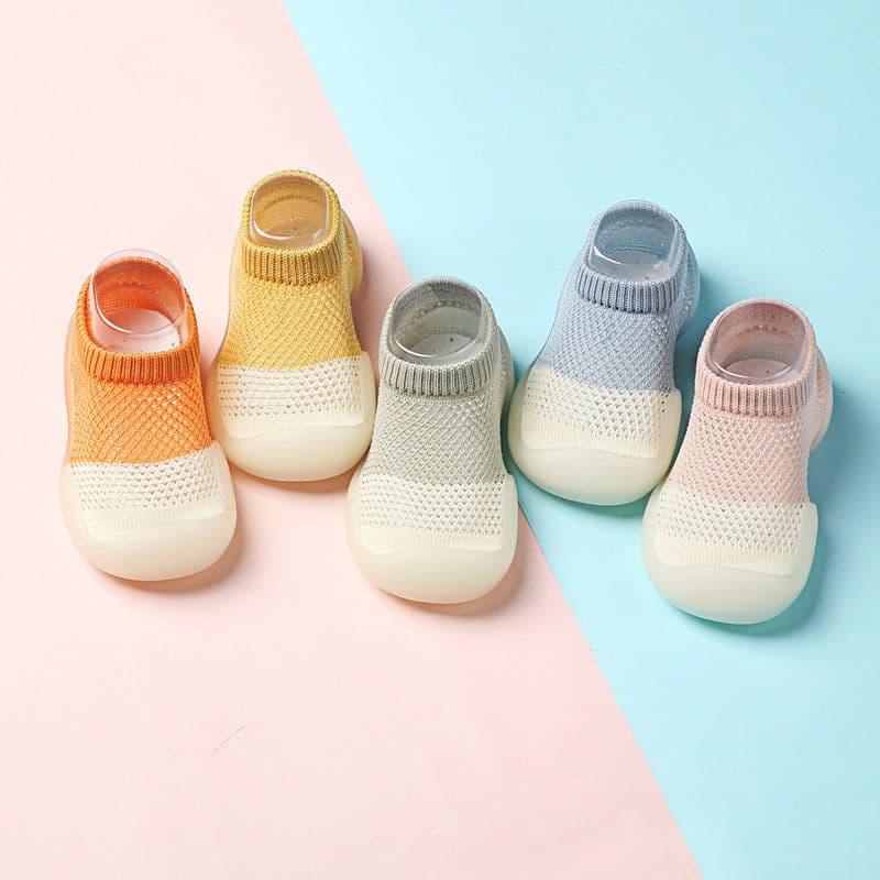 image-Toddler shoes breathable baby summer children's soft-soled non-slip floor hole shoe socks ice silk shoe socks thin mesh shoes
