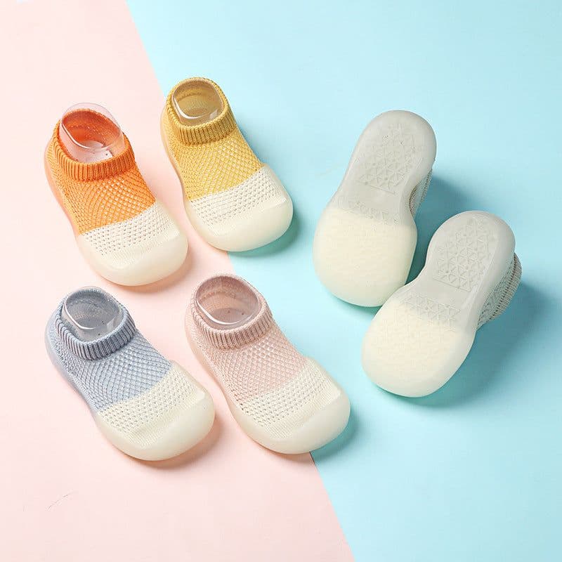 image-Toddler shoes breathable baby summer children's soft-soled non-slip floor hole shoe socks ice silk shoe socks thin mesh shoes