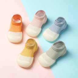 image-Toddler shoes breathable baby summer children's soft-soled non-slip floor hole shoe socks ice silk shoe socks thin mesh shoes