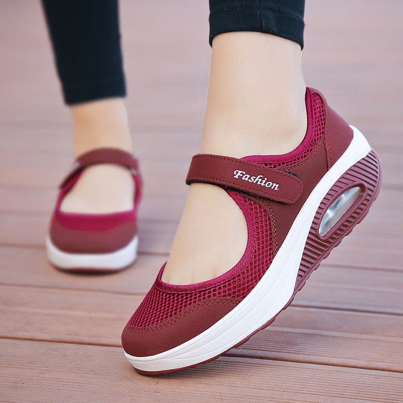 image-2020 cross-border summer new women's shoes mother shoes mesh shoes casual shoes Velcro plus size 42