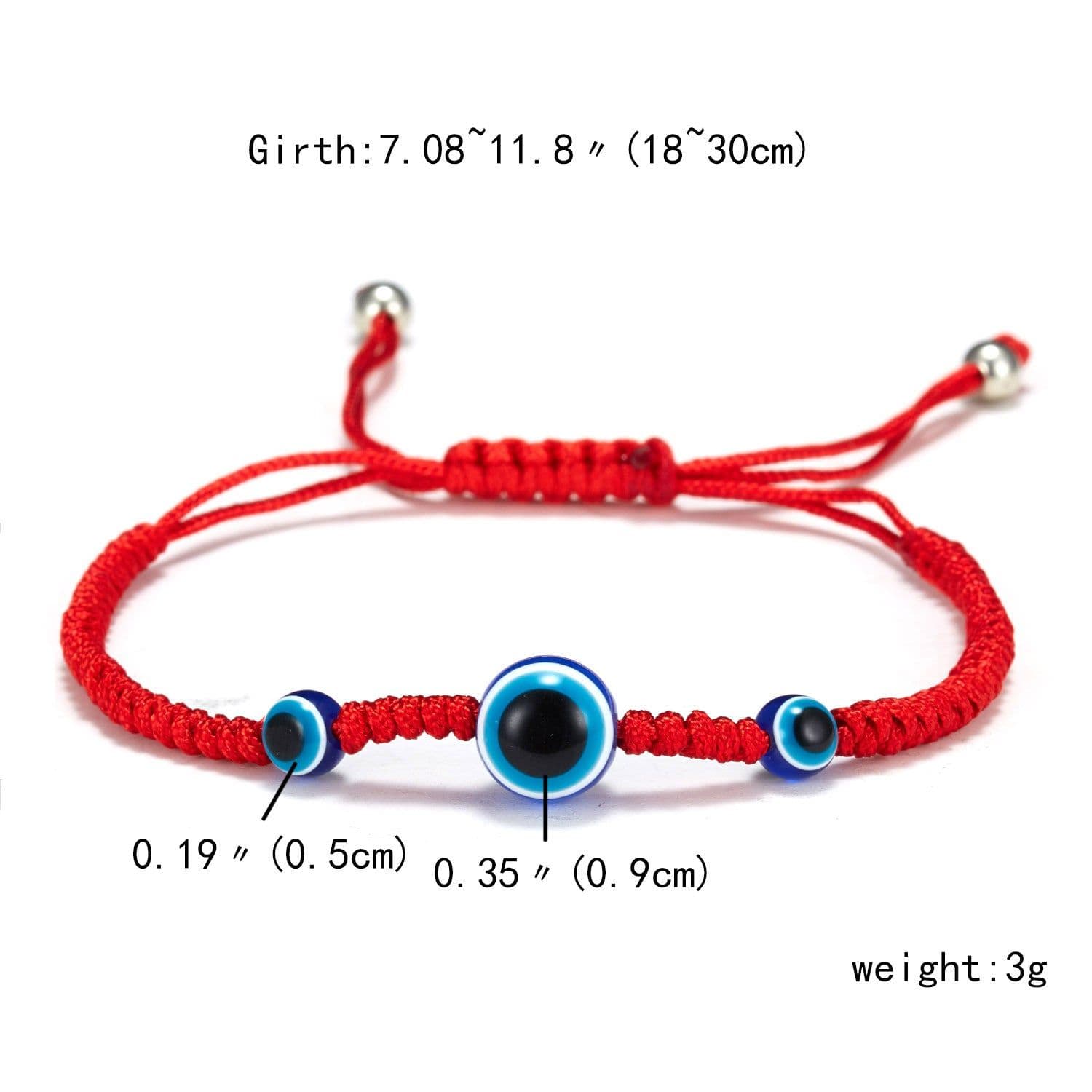 image-Cross-border e-commerce supply creative new blue eyes evil eyes red rope braided bracelet fashion adjustable bracelet wholesale