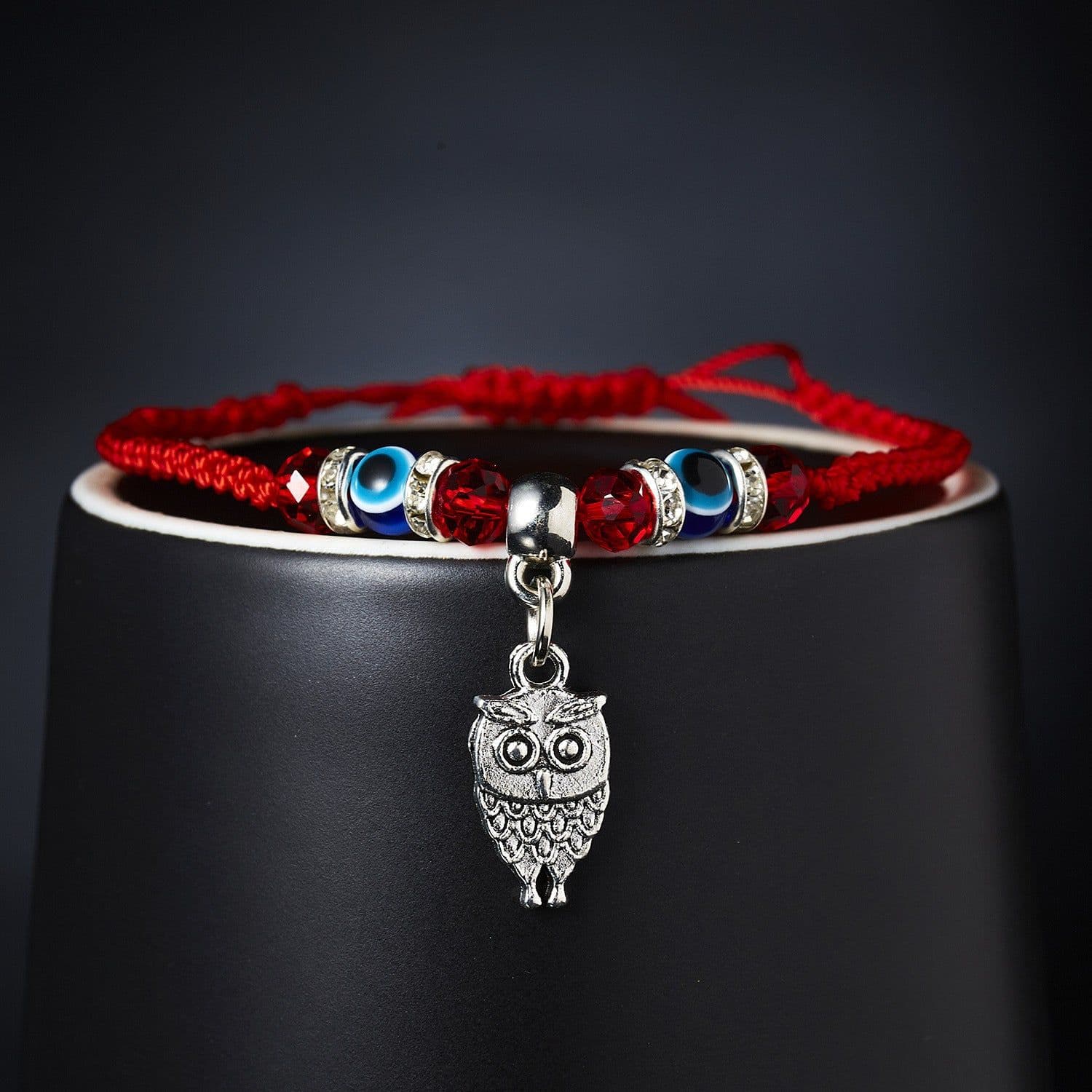 image-Cross-border e-commerce supply creative new blue eyes evil eyes red rope braided bracelet fashion adjustable bracelet wholesale