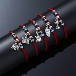 image-Cross-border e-commerce supply creative new blue eyes evil eyes red rope braided bracelet fashion adjustable bracelet wholesale