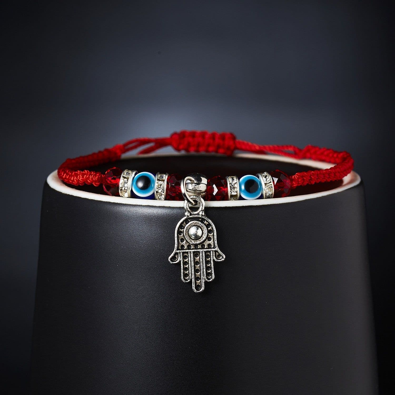 image-Cross-border e-commerce supply creative new blue eyes evil eyes red rope braided bracelet fashion adjustable bracelet wholesale