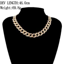 image-European and American popular hip-hop accessories full diamond Miami Cuban chain necklace Hiphop rap bracelet Cuban gold and silver chain