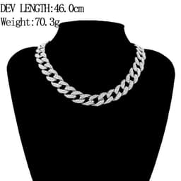 image-European and American popular hip-hop accessories full diamond Miami Cuban chain necklace Hiphop rap bracelet Cuban gold and silver chain