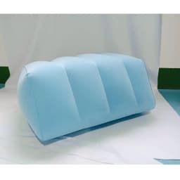image-Cross-border PVC flocking inflatable leg pillow pillow sofa bed inflatable flocking triangle slope leg cushion spot