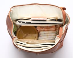 image-New Hot Sale PU Mommy Bag Double Shoulder Multifunctional Large Capacity Maternal and Baby Bag Diaper Bag Free Cooling Bag Cosmetic Bag