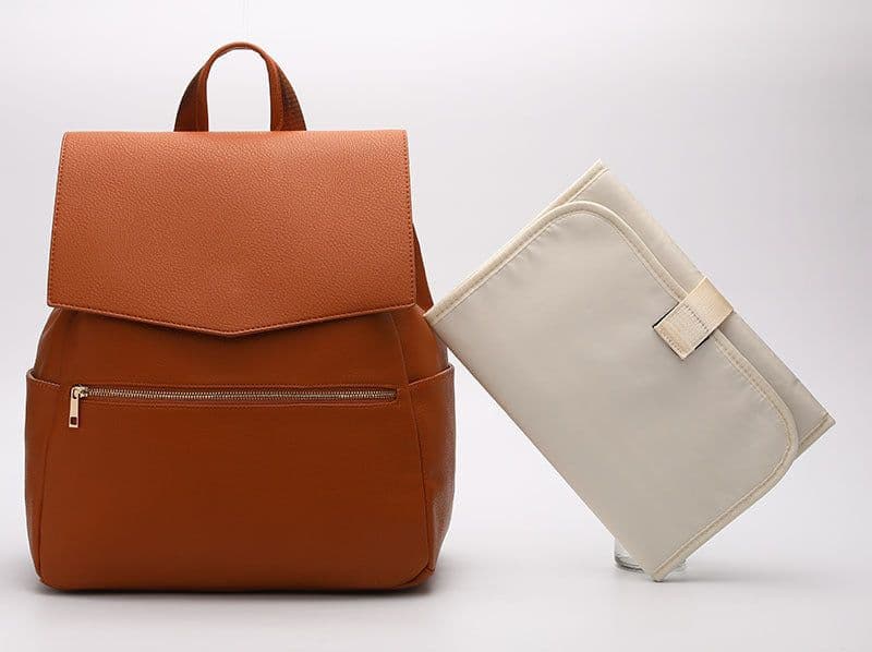 image-New Hot Sale PU Mommy Bag Double Shoulder Multifunctional Large Capacity Maternal and Baby Bag Diaper Bag Free Cooling Bag Cosmetic Bag