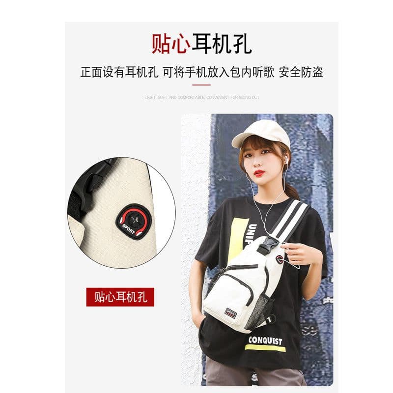 image-New women's chest bag, women's waterproof large-capacity backpack, casual satchel, Oxford cloth messenger bag, multifunctional backpack