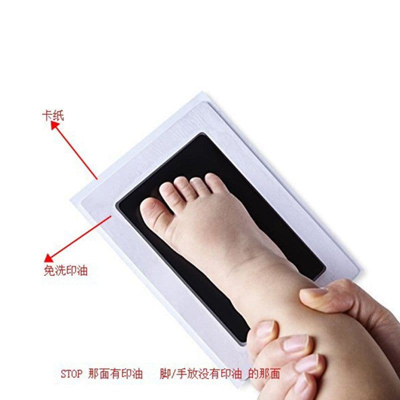 image-No contact with ink baby hand and foot print hand and foot print table