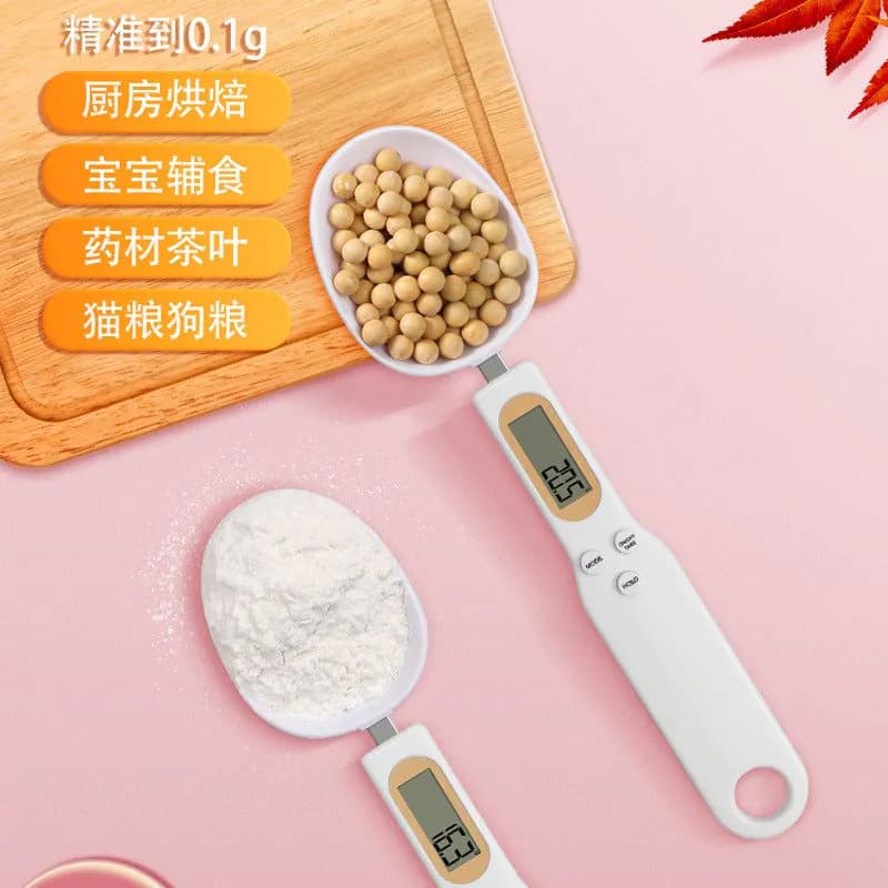 image-Electronic measuring spoon scale Mini electronic scale Small precision spoon weighing food weighing 500g milk powder weighing 0.1g