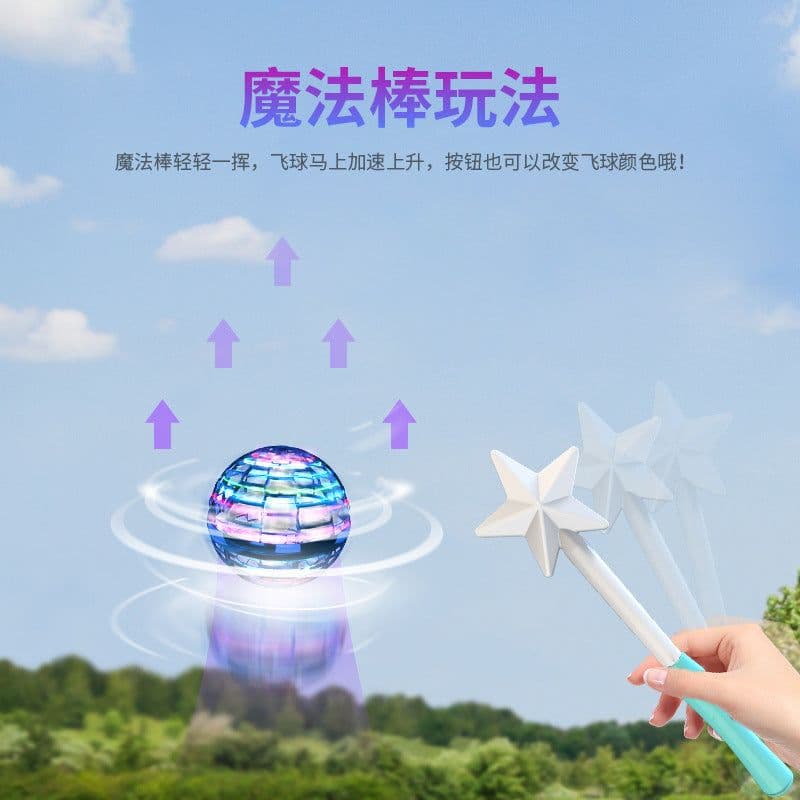 image-Flynova Pro Creative Magic Ball Swivel Decompression Aircraft Fingertip Toy Flying Gyro UFO Cross-border Exclusive Supply