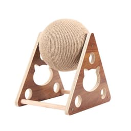 image-Cat scratcher wooden cat scratching ball cat grinding claw hand wrapped sisal rope cat climbing frame cat scratching post scratch resistant cat toy