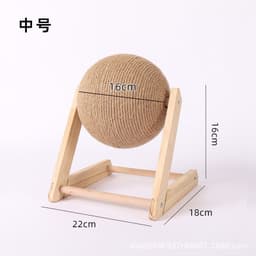 image-Cat scratcher wooden cat scratching ball cat grinding claw hand wrapped sisal rope cat climbing frame cat scratching post scratch resistant cat toy