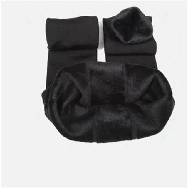 image-180g large size pearl velvet leggings women's autumn and winter stepping on high-quality plus velvet trousers to keep warm all-in-one pants KC0040