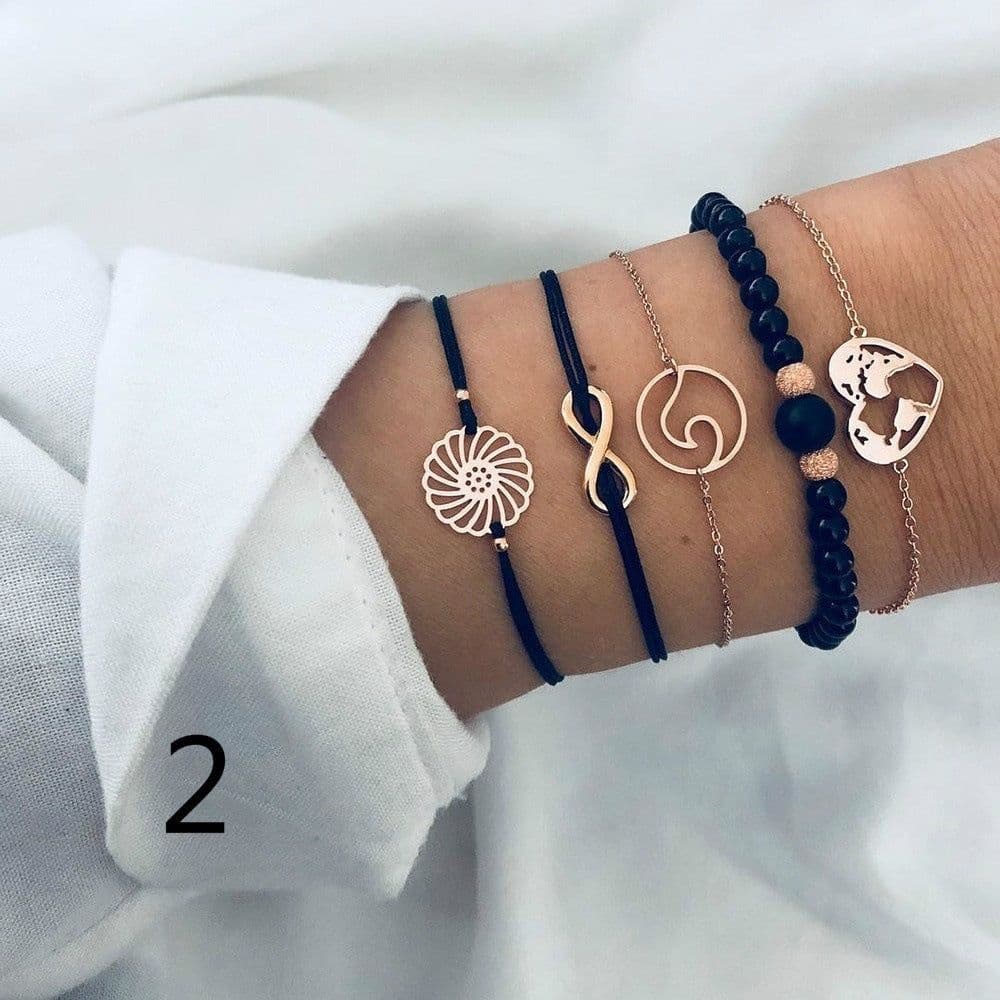 image-European and American set bracelet wish cross-border geometric jewelry woven bracelet natural stone bracelet wholesale