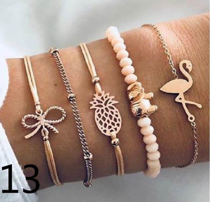 image-European and American set bracelet wish cross-border geometric jewelry woven bracelet natural stone bracelet wholesale