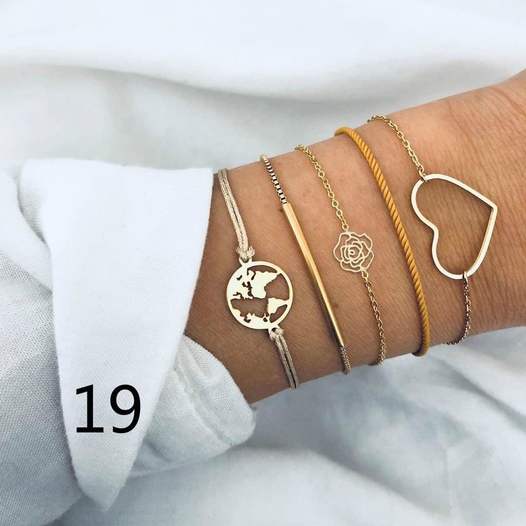 image-European and American set bracelet wish cross-border geometric jewelry woven bracelet natural stone bracelet wholesale