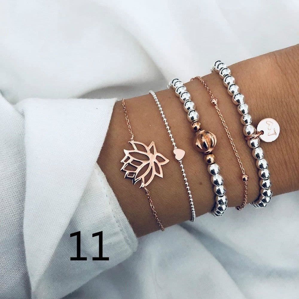 image-European and American set bracelet wish cross-border geometric jewelry woven bracelet natural stone bracelet wholesale