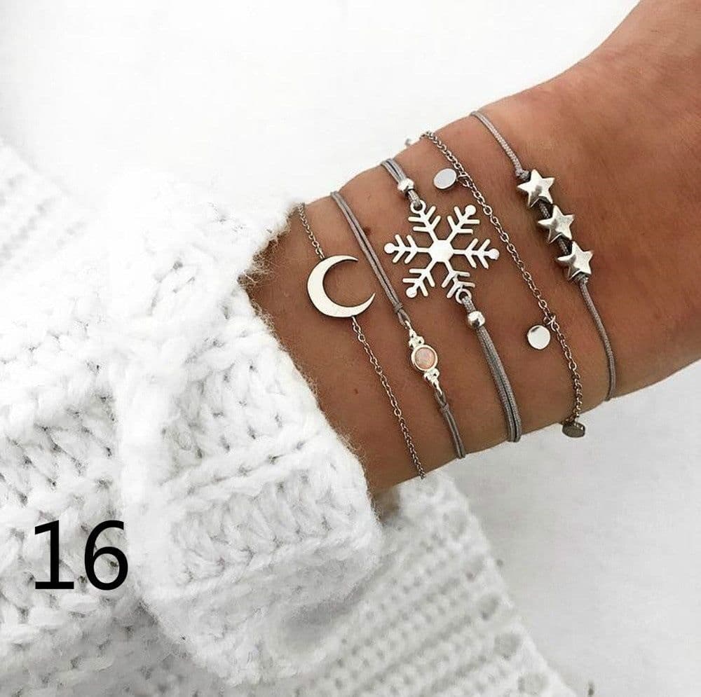 image-European and American set bracelet wish cross-border geometric jewelry woven bracelet natural stone bracelet wholesale