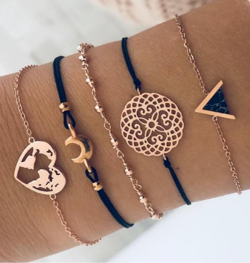 image-European and American set bracelet wish cross-border geometric jewelry woven bracelet natural stone bracelet wholesale