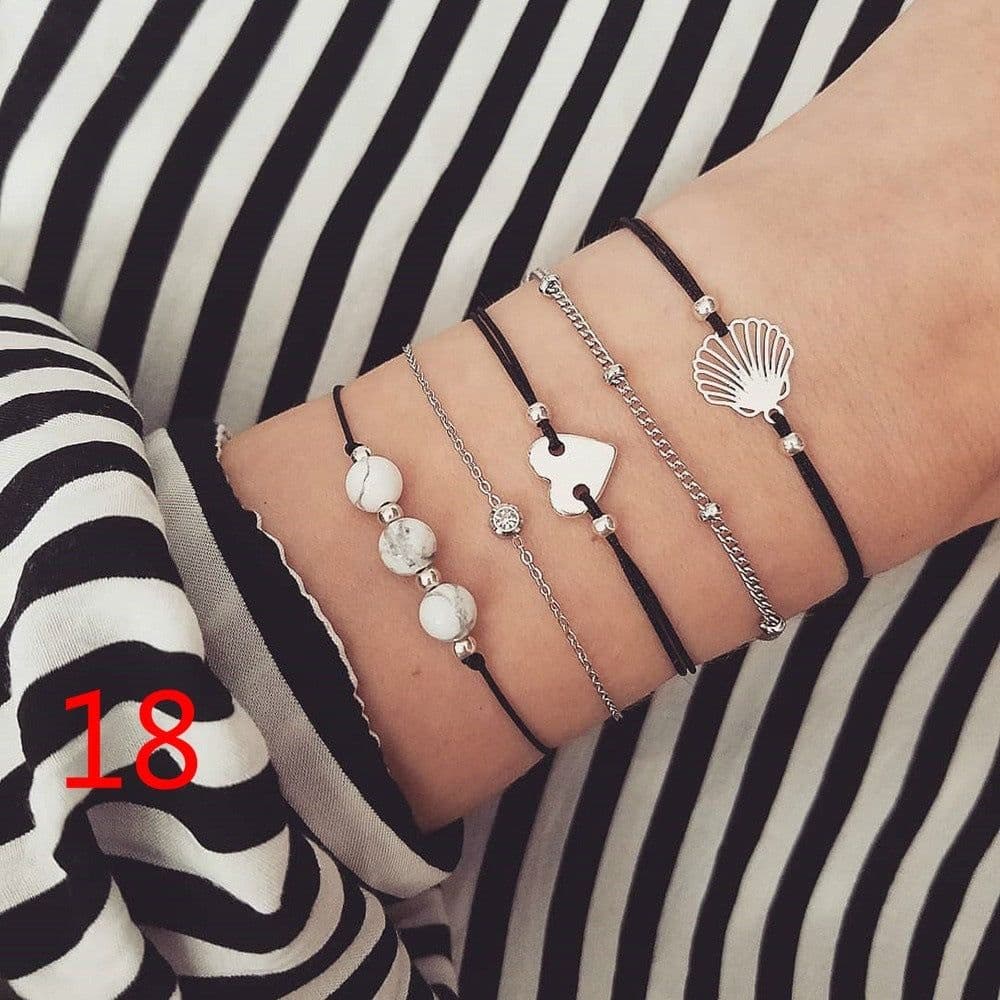 image-European and American set bracelet wish cross-border geometric jewelry woven bracelet natural stone bracelet wholesale