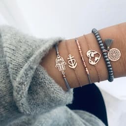 image-European and American set bracelet wish cross-border geometric jewelry woven bracelet natural stone bracelet wholesale