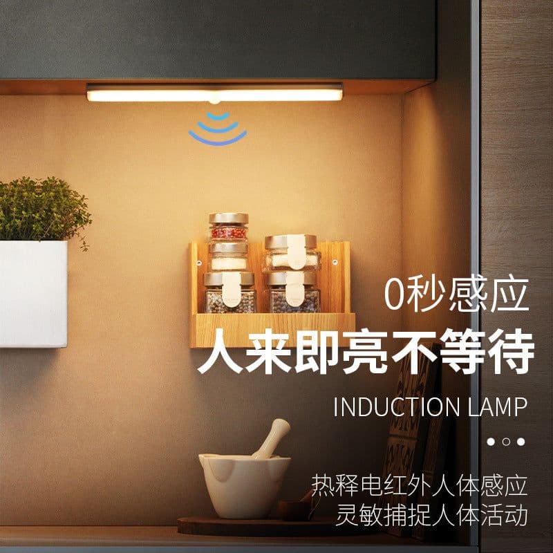 image-Intelligent human body induction led bedside lamp wireless night light long strip charging kitchen cabinet wardrobe light strip light strip