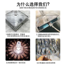 image-Italy kartell diamond table lamp crystal table lamp ins net red diamond lamp bedroom crystal lamp atmosphere decoration
