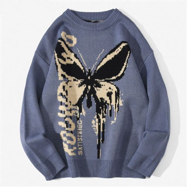 image-AliExpress foreign trade 2021 autumn and winter models European and American style women's headgear butterfly pattern jacquard sweater warm sweater