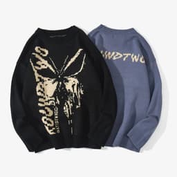 image-AliExpress foreign trade 2021 autumn and winter models European and American style women's headgear butterfly pattern jacquard sweater warm sweater