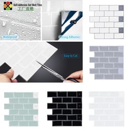 image-New foreign trade mosaic self-adhesive wallpaper, household kitchen waterproof and moisture-proof 3D stickers, bathroom epoxy wall stickers
